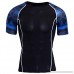 PKAWAY Mens Black Short Sleeve Compression Shirt Blue Sleeve Sports T Shirt B07NKB89ZC